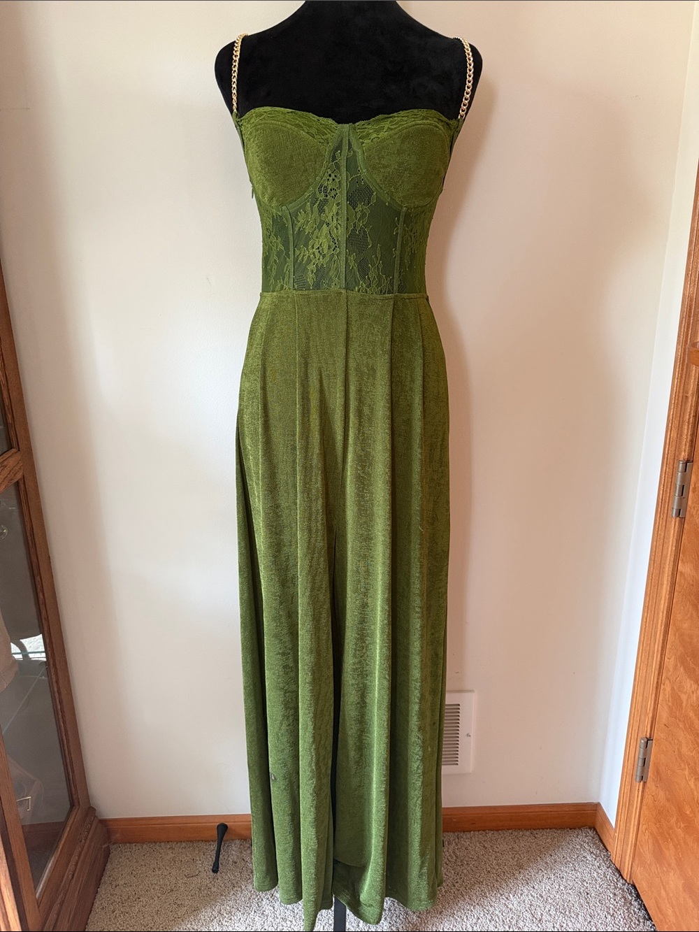 Cider Lace Corset Wide-Leg Jumpsuit